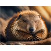 Cute animals doing hibernation – marmot