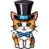 Katze mit Hut und Fliege