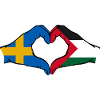 Sweden Palestine heart shape with hands