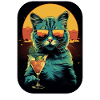 Cat with cocktail