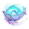 Baleine à bosse aquarelle