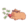 Chilling Capybara med solbriller og pengepistol