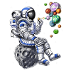 Astronaut Blowing Bubbles
