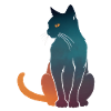 Harmonische Katze im Farbverlauf