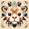 Cute lion cub geometric