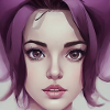 e-girl with purple hair