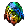 Gorilla Kopf Bunt