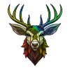 Hirsch Kopf Bunt