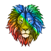 Löwe Kopf Bunt
