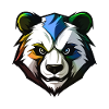 Panda Kopf Bunt