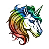 Einhorn Kopf Bunt