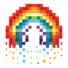 Pixel Art Rainbow 8-Bit Retro