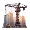Kran / Baustelle / Seilwinde / Kransystem