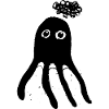 Pensive Octopus - Cute Black