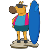 Giraffe Surfing Surfboard Summer