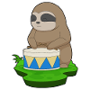 Sloth Musician Drum Music