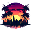 Sunset City Skyline