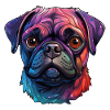 Mops farbenfroh