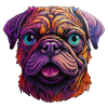 Mops farbenfroh