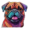 Mops farbenfroh