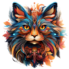 Katze Farbenfroh