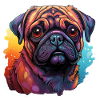 Mops Farbkleckse