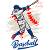 Dynamic Baseball Swing Illustration
