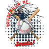 Baseball Batter with Playful Text