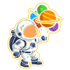Astronaut Holding Planet Ballons Sonnensystem