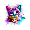 Katze Graffiti Bunt