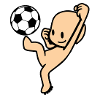Cartoon Character play foot Ball