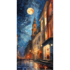 Moonlit night in the city