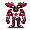 Canada elk with national flag
