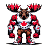 Canada elk with national flag