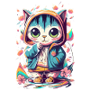 süßes Kawaii Kätzchen Japan