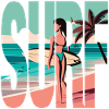 Surfer, Surfergirl, Sun, Beach