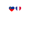 Liechtenstein France Heartbeat Flag