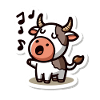 Cute Singing Cow Illustration