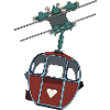 Cable Car Gondola - Red Heart