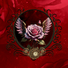 Wunderbare Steampunk-Rose mit Flügeln.