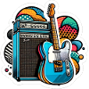 Electric Guitar Sticker