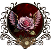 Wonderful steampunk rose with wings.