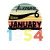 Awesome Since January 1954 Vintage 70 Years Birthday