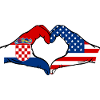 Croatia USA heart shape with hands