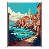 Genova Italia Vintage Travel Poster WPA Souvenir