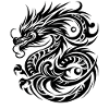 Mystical Dragon Tribal Tattoo Design
