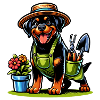 Rottweiler dog gardener design