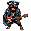 Rottweiler dog guitar design