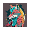 Geometrischer Wolf Farbexplosion