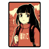 Manga Anime Girl on Hike